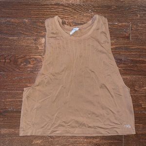 Cropped gym tank size medium oversized camel tan like new by Ryka